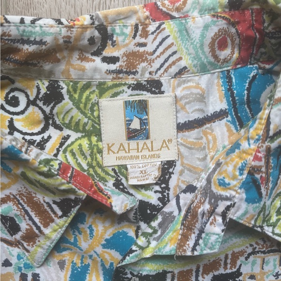 Kahala Hawaiian Islands Men’s XL Cotton Short Sleeve Button-Up Shirt Multicolor - Picture 2 of 9